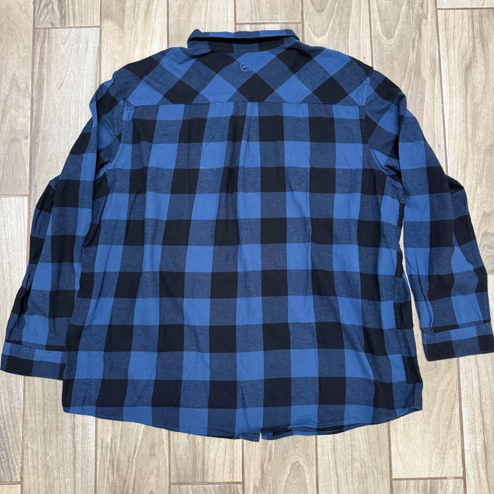 Magellan Outdoors Canyon Creek Flannel Shirt 3XL Blue Black Buffalo Plaid NWT‎ - Picture 10 of 11